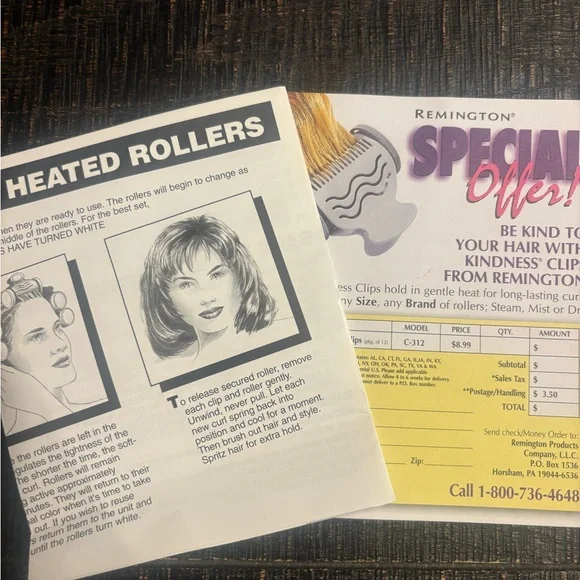 Remington Quick Curl Setter Jumbo Rollers and Clips Open Box New Vintage - Picture 7 of 10